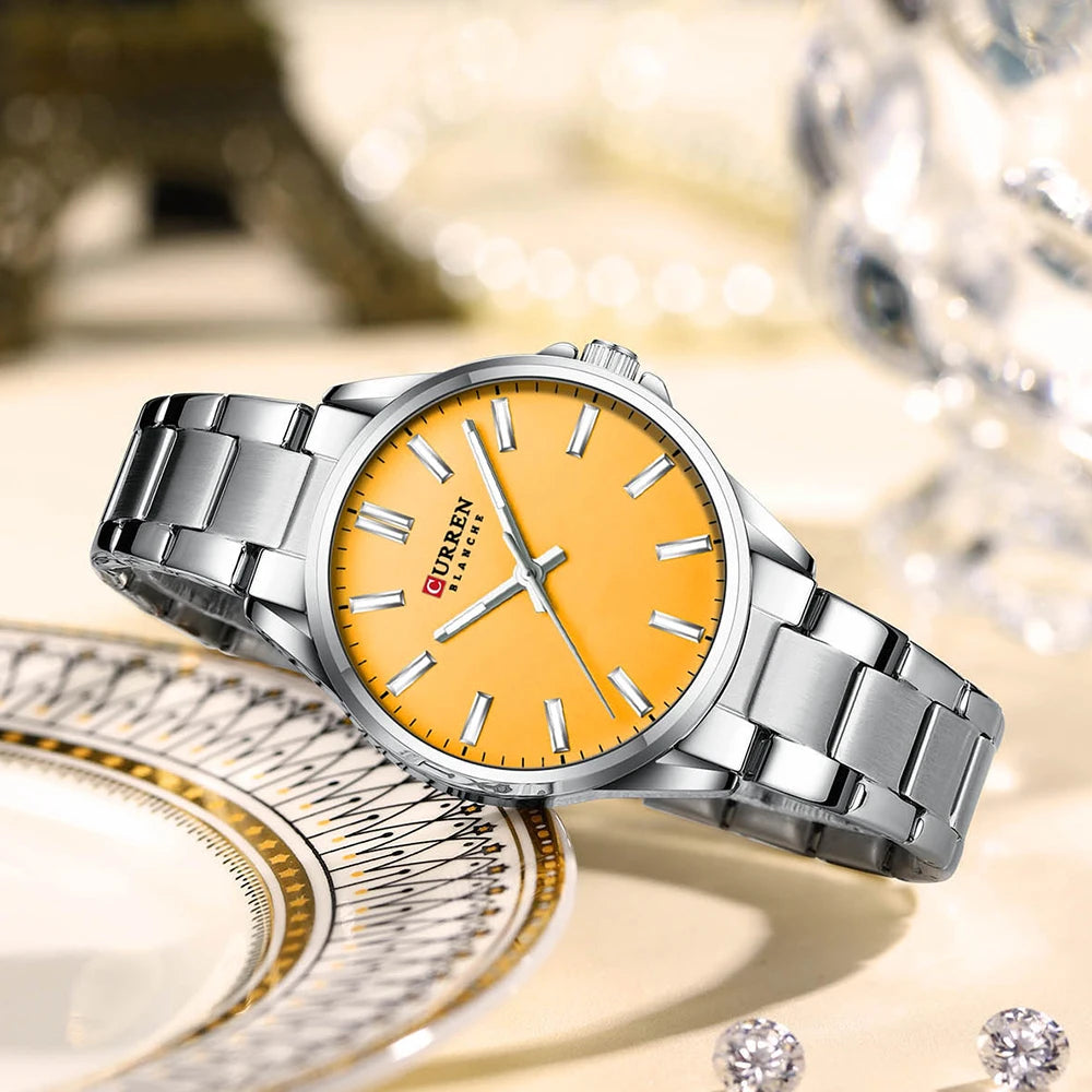 CURREN Exquisite Minimalist Women Watch Luxury Fashion Stain Steel Ladies Waterproof Quartz Wristwatch Rose Gold Female Clock