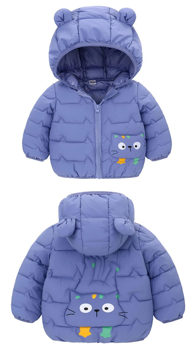 Baby Children Coats Winter Thick Jackets For Boys Warm Plush Thicken Outerwear For Girls Fur Hooded Jacket Kids Clothes Snowsuit
