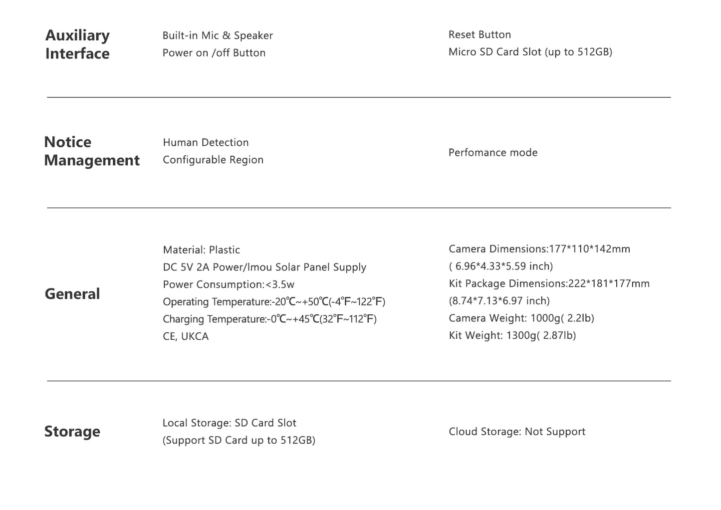 IMOU AOV PT 5MP With Solar Panel 360° PTZ Outdoor Security Camera 4G LTE Wifi Network 10000mAh Battery Auto Tracking IP Camera