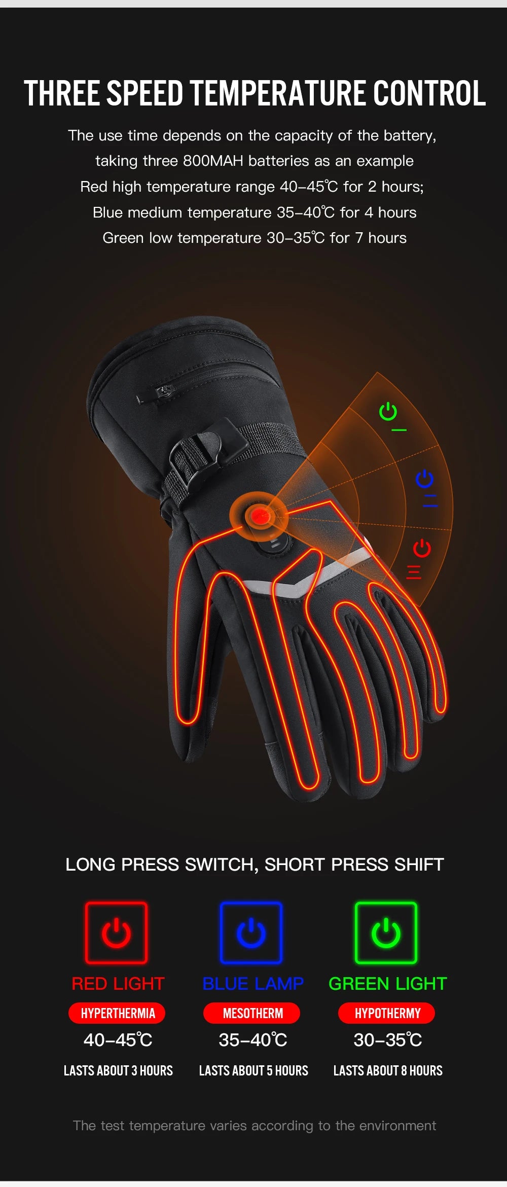 Electric Heated Gloves Motorcycle Winter Moto Heated Gloves Warm Waterproof Rechargeable Heating Thermal Gloves For Snowmobile