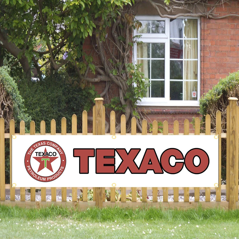 60X240cm Texacos Gas Oil Banner Flag Polyester Printed Garage or Outdoor Decoration Tapestry