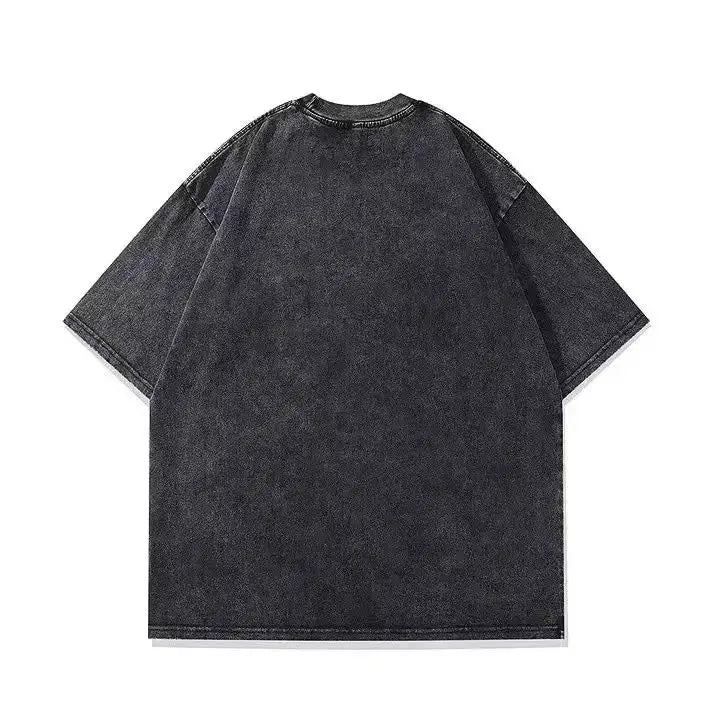 2026 Hot Vintage Manhunt Violent Horror Game Washed Graphic Print T-Shirt Retro Summer Casual Cotton Streetwear Tops