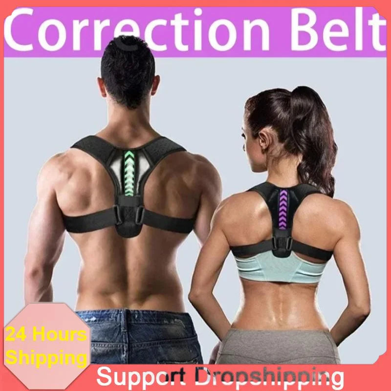 1/2Pcs Adjustable Back Shoulder Posture Corrector Belt Clavicle Spine Fashion Support  Home Office Sport Upper Back Neck Brace
