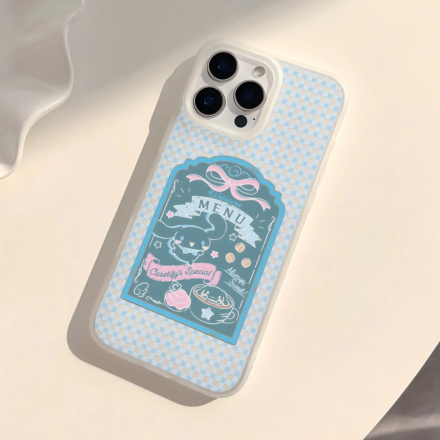 Cute Cinnamoroll Transparent Clear Frosted Shockproof Phone Case for IPhone 17 16E 16 15 14 Plus 13 12 11 Air Plus Pro X XR Max