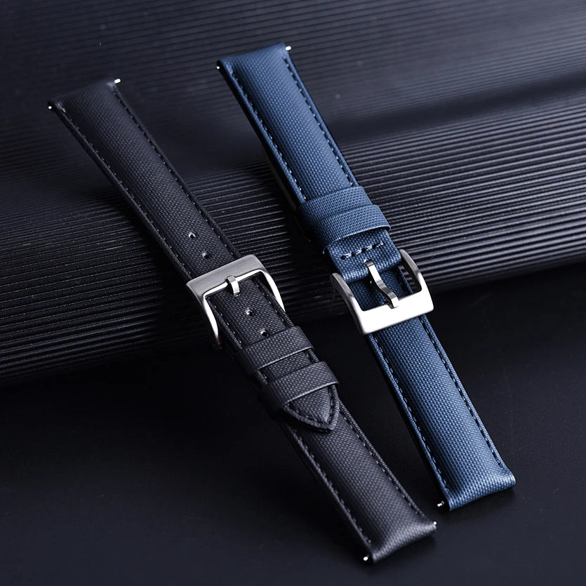 New D-elugs Waterproof Sailcloth Watch Strap 20mm 22mm Fabric Nylon Leather Watch Band For Omega/Seiko Belt Quick Release Strap
