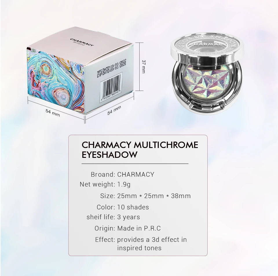 CHARMACY Multichrome Eyeshadow Palette High Pigment Waterproof Long Lasting Eye Shadow Makeup for Women