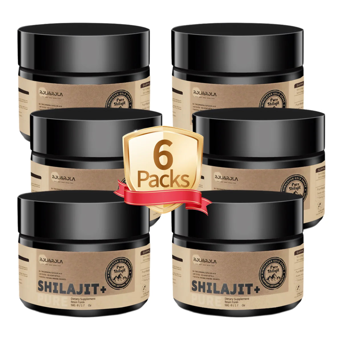 ROLI&ROLA 3/6/9 Pack *50g Pure Shilajit Resin with 85+Trace Minerals Fulvic Acid Edible Dietary Supplement for Men and Women