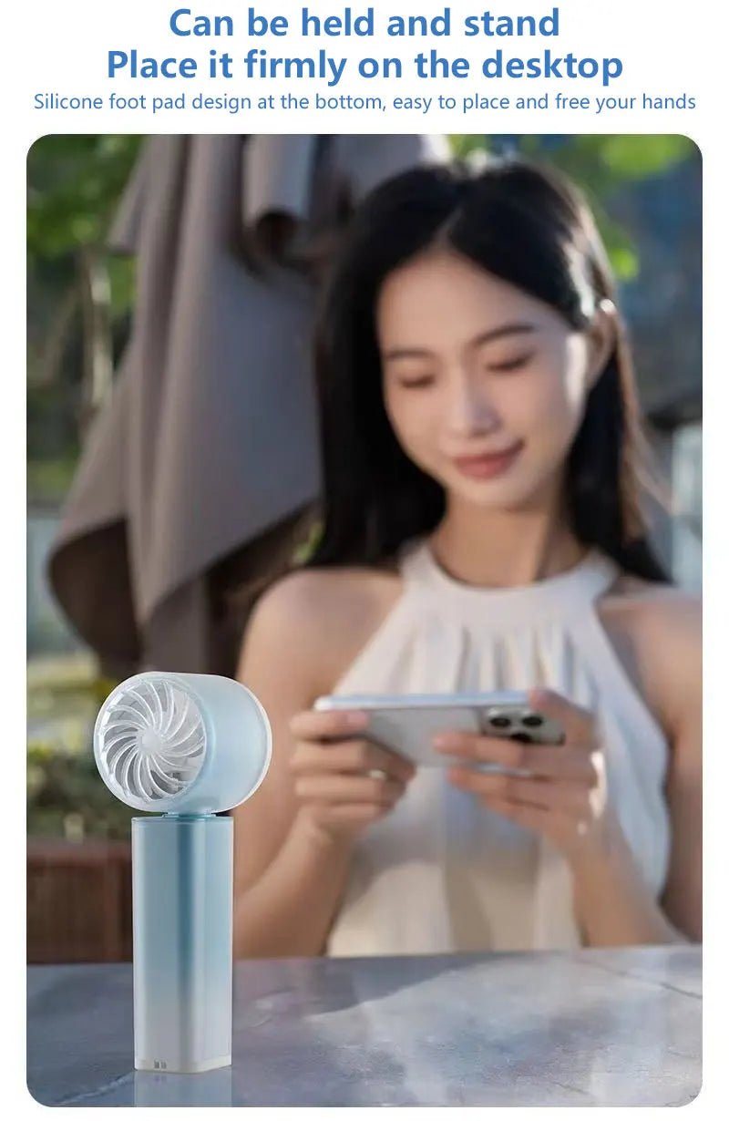 Lenovo Handheld Mini Fan Electric Hand Fans Ice Compress High-Speed Cooling USBRechargeable Portable LED Digital Display