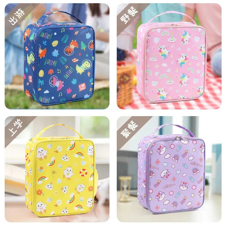 Students Aluminum oil Thickened Handheld Lunch Bag Insulated Thermal Food Picnic Storage Heat Preservation Beto Bag