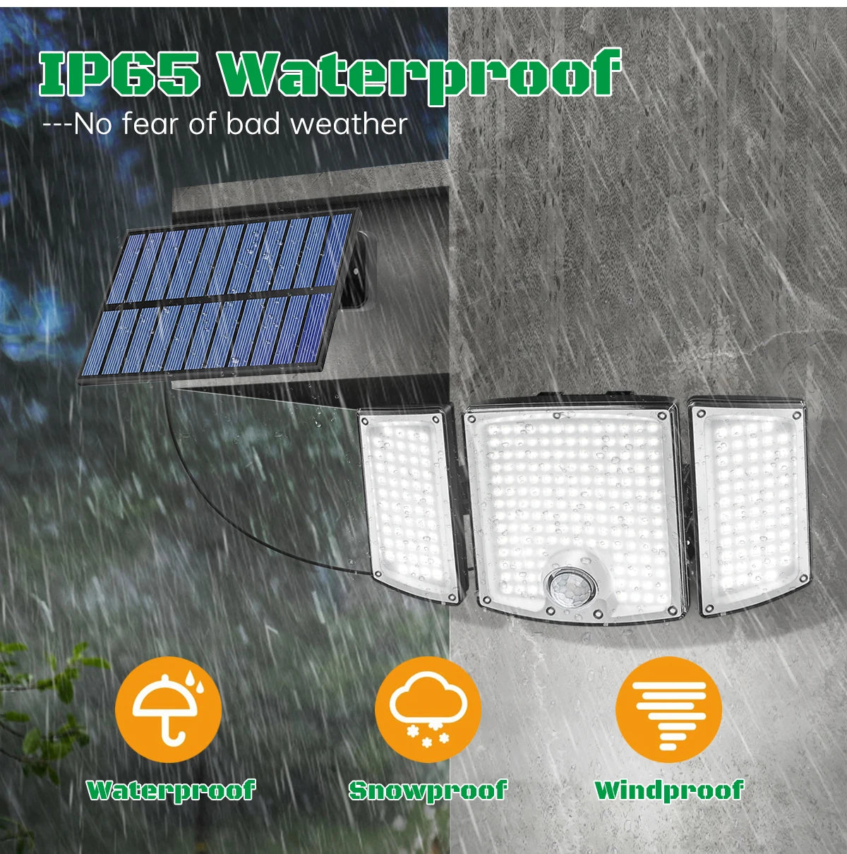 Solar Garden Light Outdoor 278 LED IP65 Waterproof 3 Modes Remote Adjustable Angle Solar Wall Lamp for Yard Porch Barn Driveway