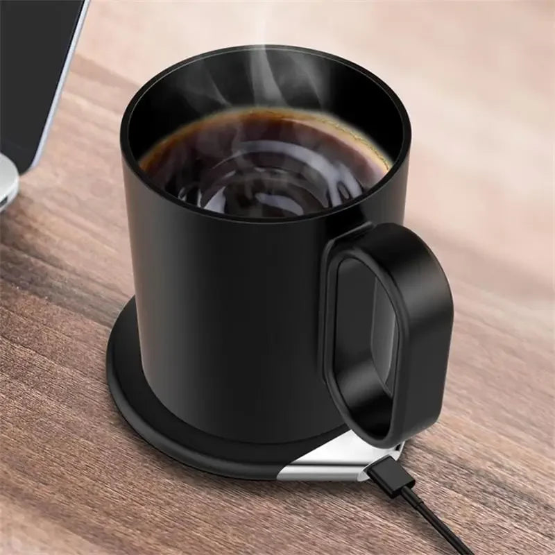 Smart Mug Warmer Wireless Heated Coffee Cup 55℃ Thermostatic Mug with phone Wireless Charger For Home Office Desk Gift