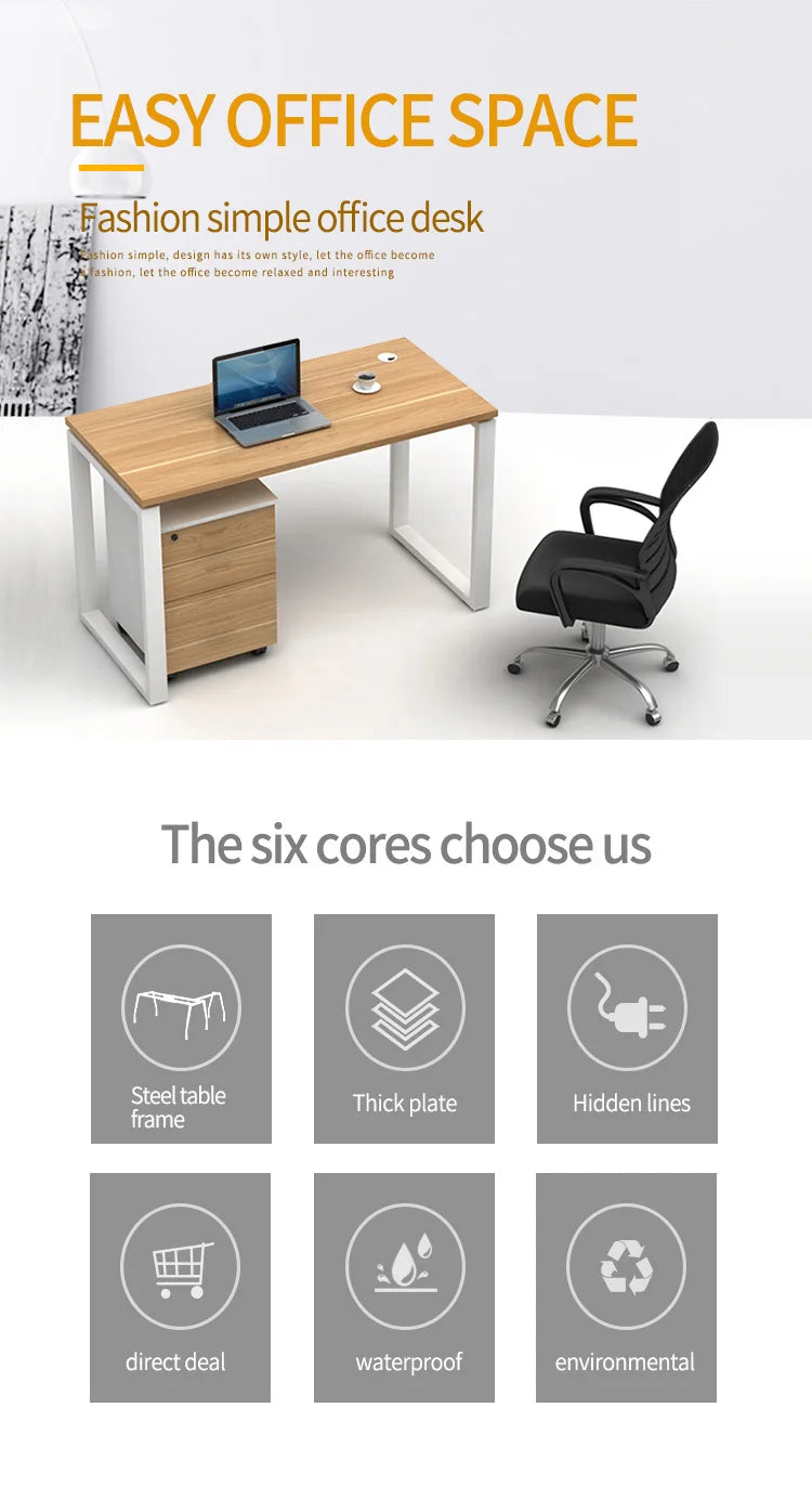 Modern Single Computer Desk PC Laptop Table Workstation Gaming Table for Office / Home