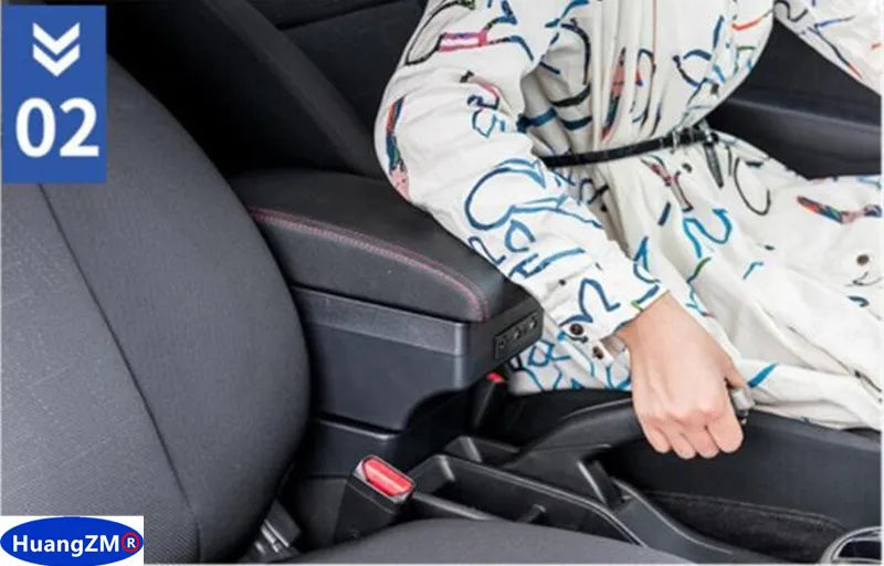 For Honda Jazz Armrest For Honda Fit Jazz 3 2014-2019 Car Armrest Box Car Storage Box Retrofit Accessorie Simple installation