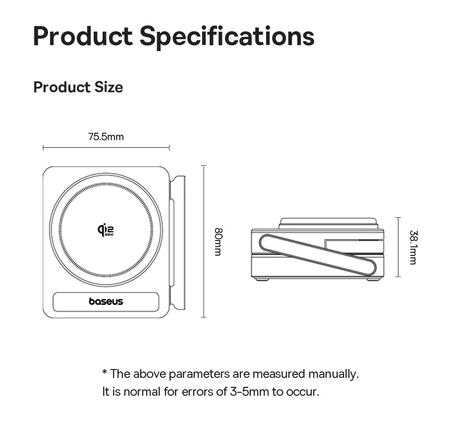 Baseus 3 in 1 Magnetic Wireless Charger Qi2.2 35W Fast Charging for IPhone 17 16 15 14 IWatch Earbuds AirPods Pro IWatch