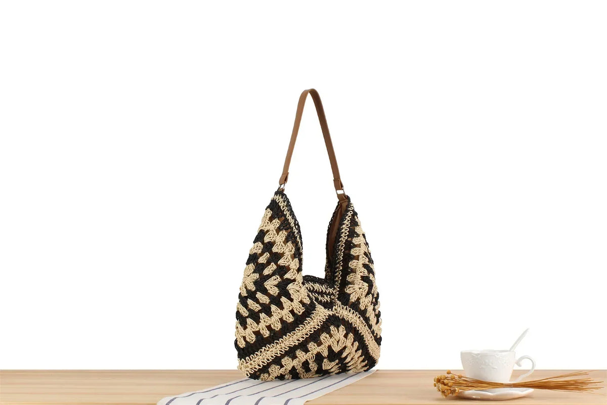 Women's Retro Handbag, Woven lightweight Handbag, Fashionable Commuting and Travel Shopping Bag,