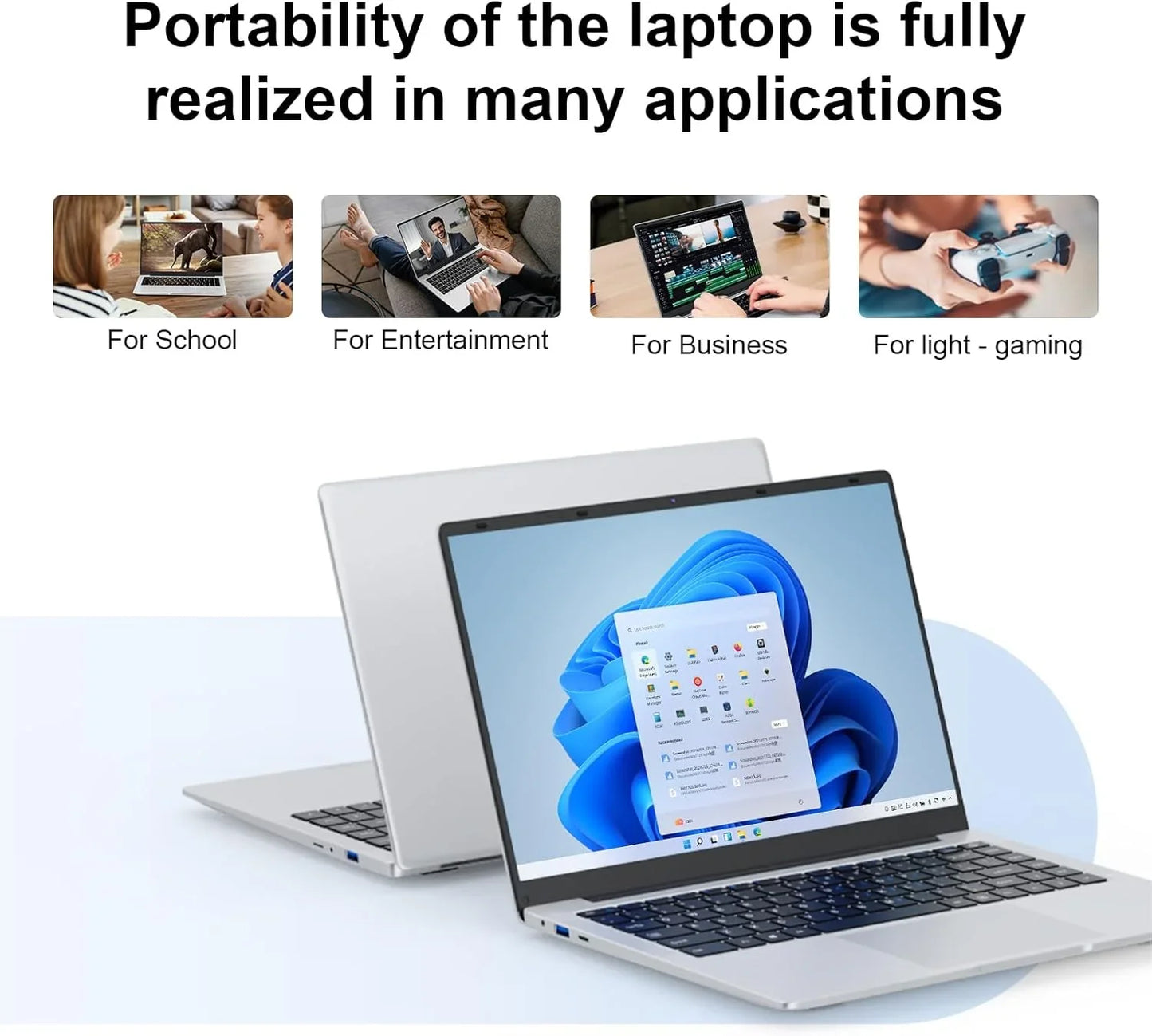 2026 Office Laptop Windows 11 Pro intel i7 8650U Intel Atom A3950 14.1 inch Notebook Computer 12GB RAM 1TB 2TB SSD PC Gaming