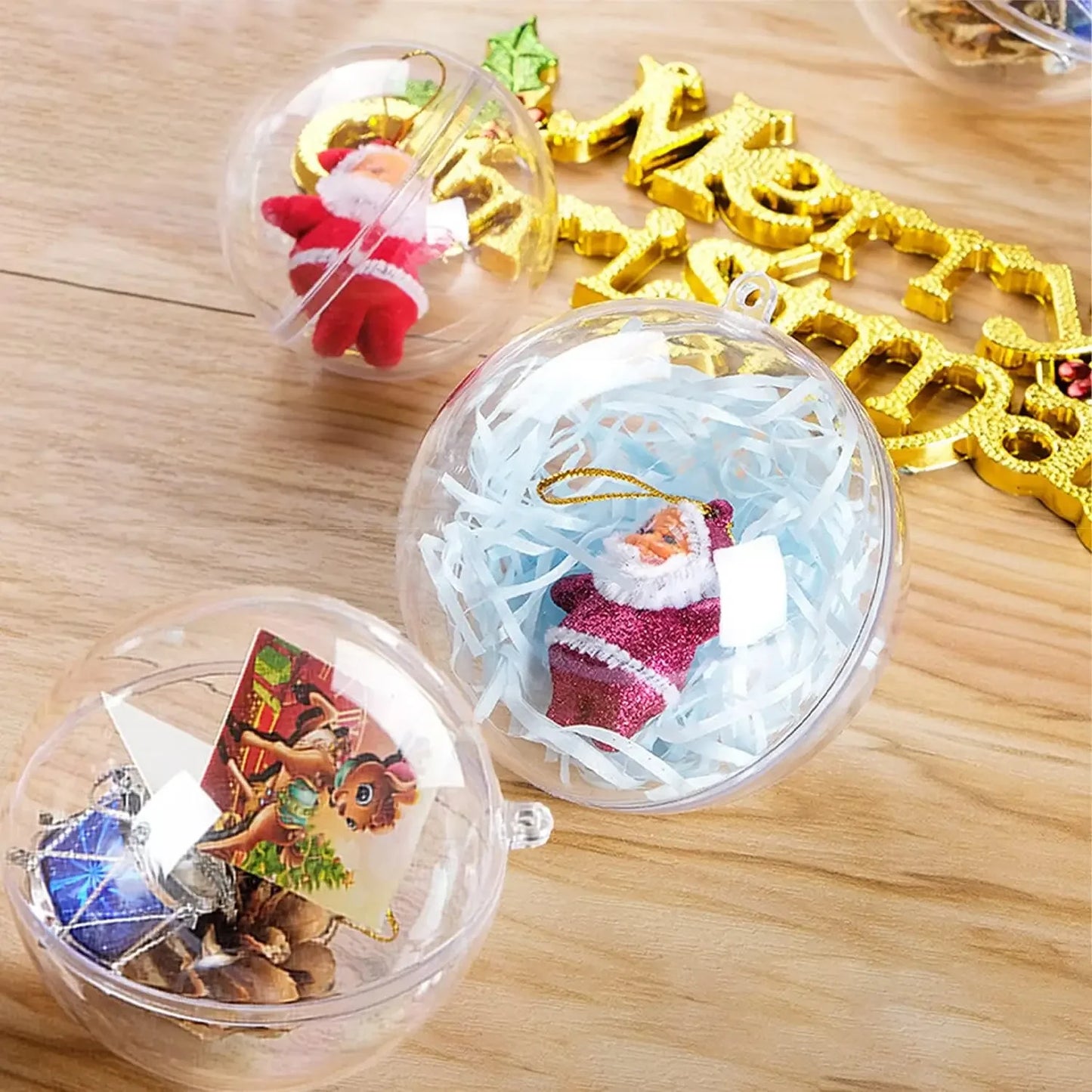 Wholesale Transparent DIY Plastic Ball Filling Decorative Hanging Ornaments Christmas Tree Open Ball Box Gifts for Wedding Party