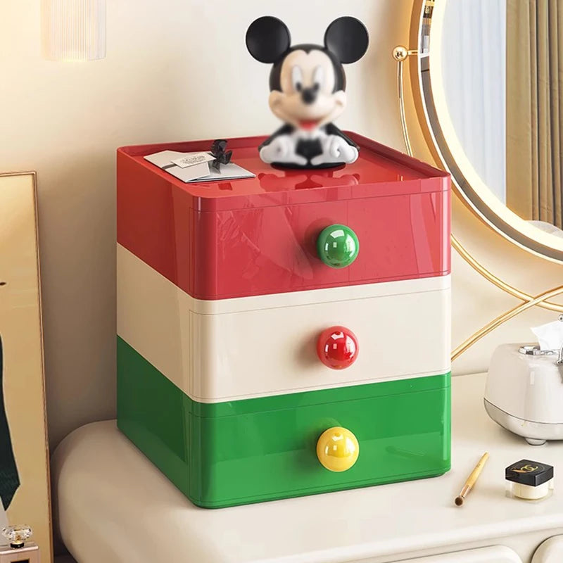 Dopamine Desk Organizer Drawer Box Desktop Stackable Dust-proof Storage Drawers Large Capacity Stationery Cosmetic Storage Box