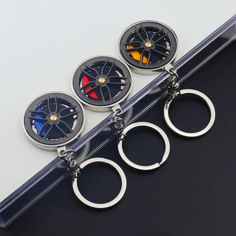 Fingertip Gadget Key Chain Car Hub Rim Wheel Keychain Fidget Toys Stress Relief Toy Keyring Bags Pendant