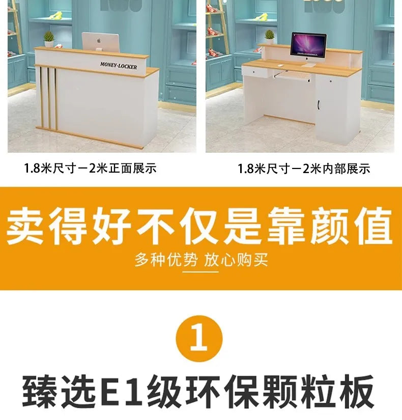 Luxury Unique Reception Desk Professional Aesthetic Design Cool Bar Counter Retro Center Resepsiyon Masası Commercial Furniture