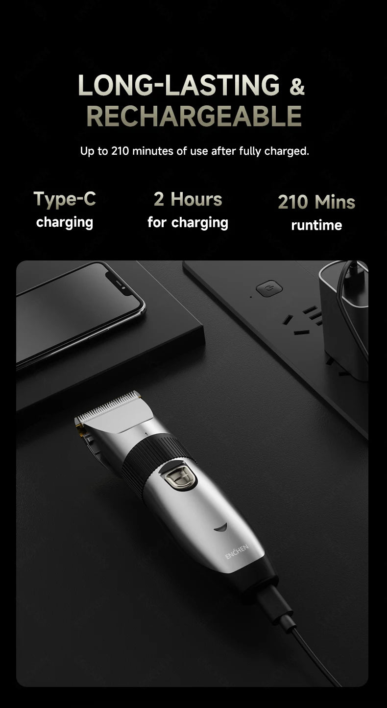 ENCHEN Sharp X Professional Haircut Clipper Single Handfine-Tuning Design  With Safety Lock Upgraded Ceramic Blade Type-C Port