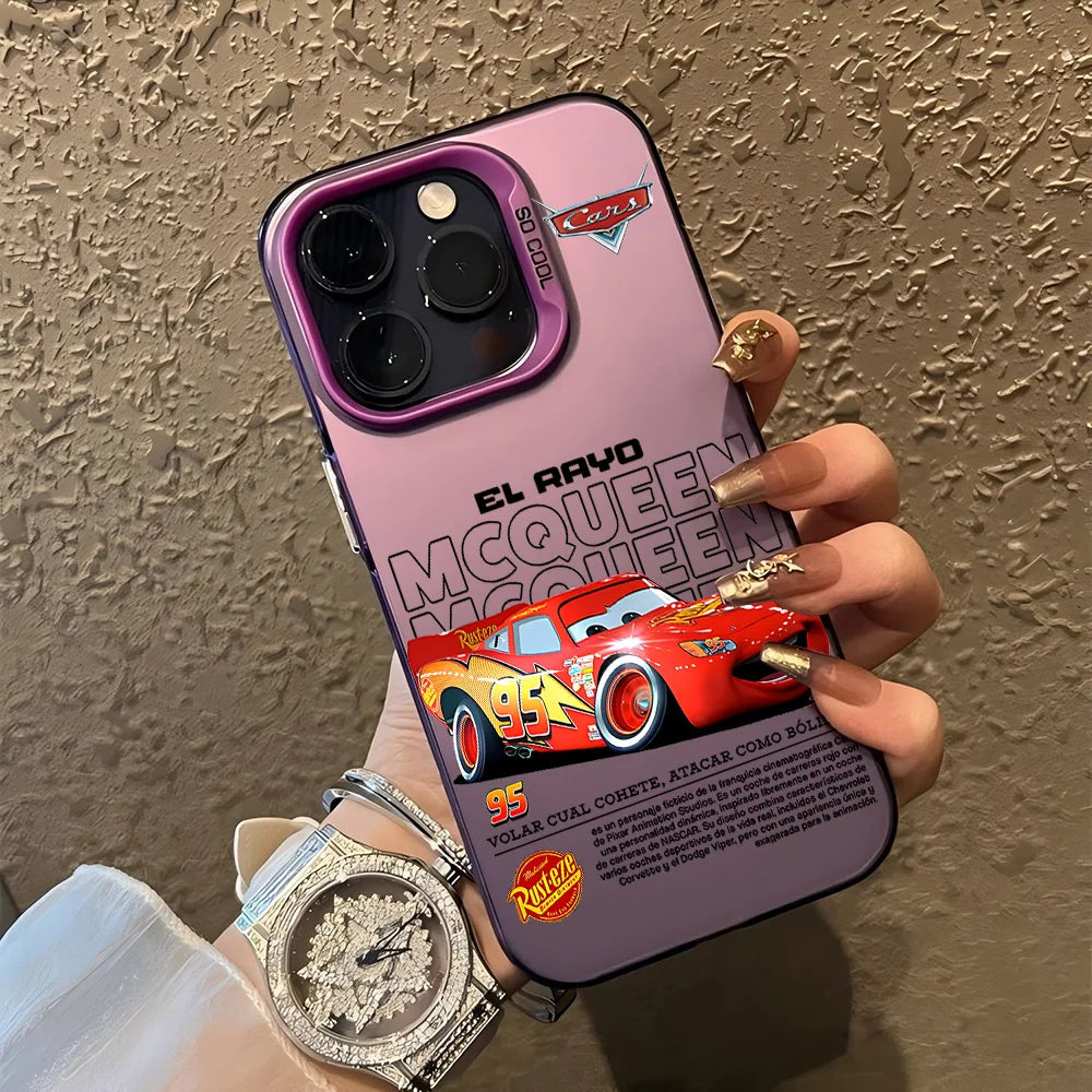 HOT Cars L-Lightning M-McQueen Phone Case For iPhone 17 16 15 14 13 12 11 mini Pro Max X XR Air Plus Anti Fall Matte Back Cover