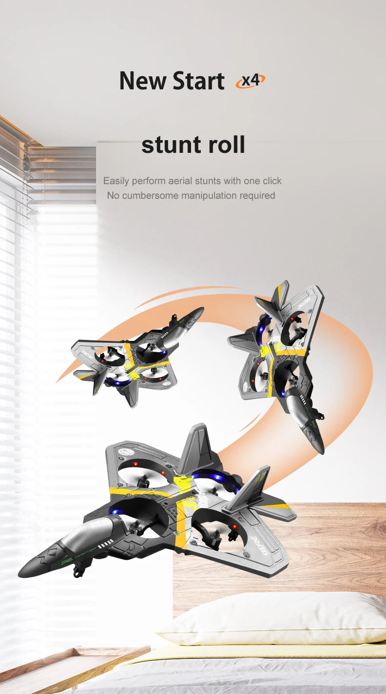 Mini Drone Rc Plane Aircraft 2Ch Remote Control Airplane Stunt Rolling Fighter Model Glider Foam Dron Children's Toys for boys