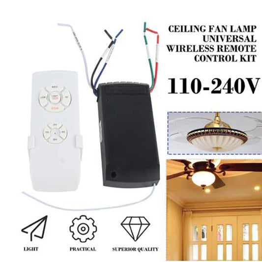 New-110-240V Universal Ceiling Fan Lamp Speed Remote Control Kit Timing Wireless