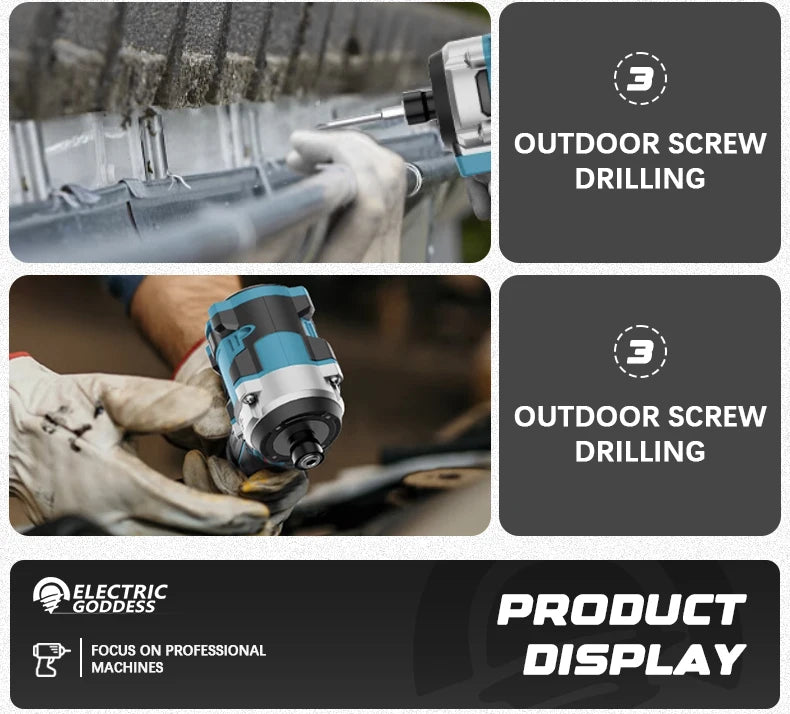 230NM Brushless Electric Screwdriver Multi-function Lithium Drill Cordless Driver Battery Set For Makita 18V Battery Pin