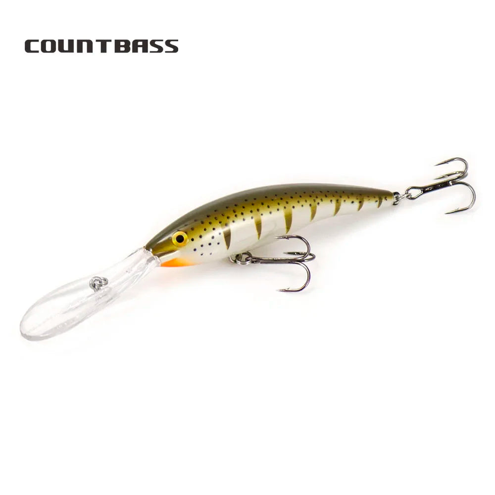 Countbass Deep Tail Wobbler Floating Diving Depth 9M Crankbait Fishing Lures, 110mm 22g