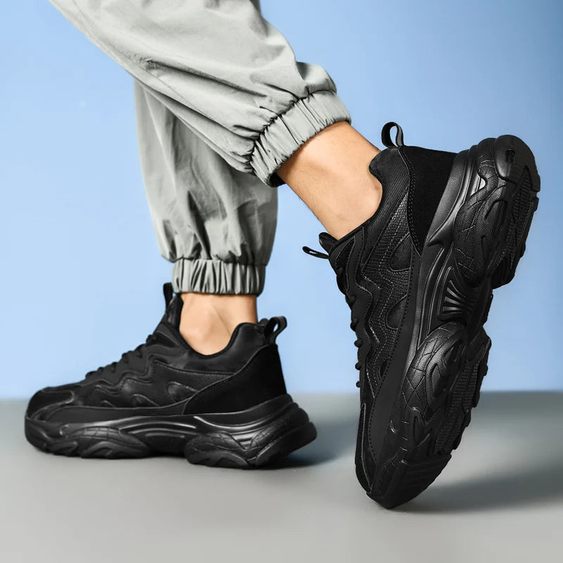 Sports shoes men's four season casual fashion outdoor thick sole breathable comfortable anti slip wear-resistant casual sneakers