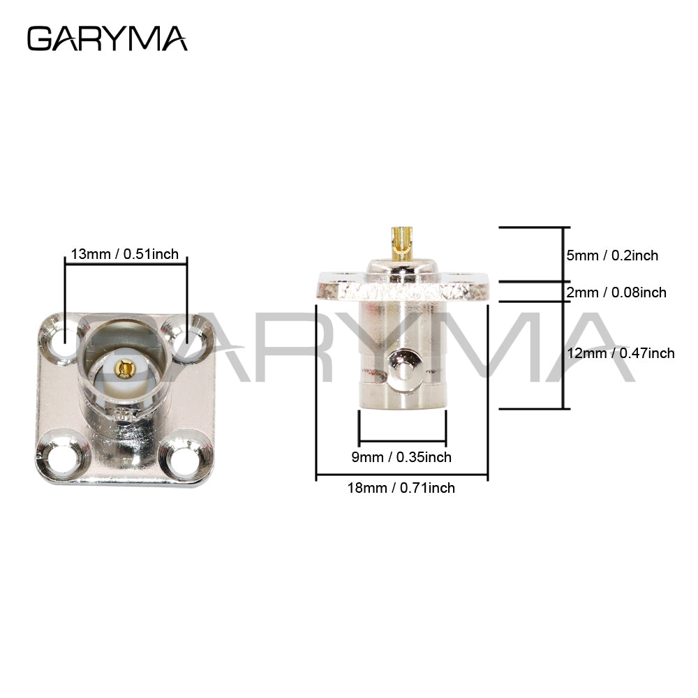 5Pcs Q9 BNC Female Jack 4-holes Flange Solder Panel Mount RF Adapter Coaxial BNC Female Jack Brass