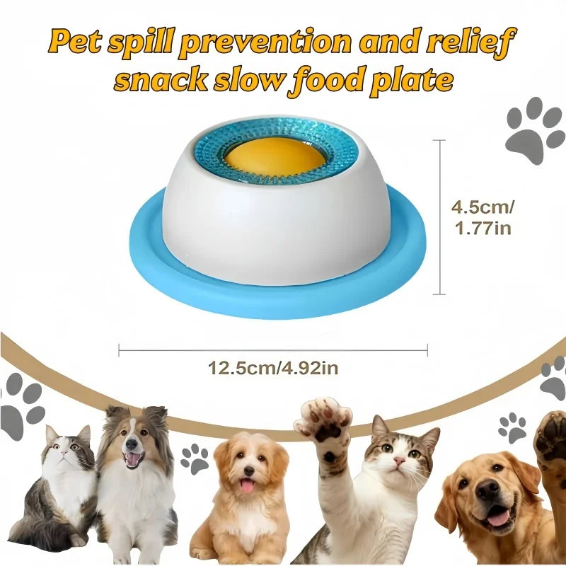 Pet Slow Food Bowl Dog Cat Licking Toy Non-slip Educational Lick Pad Makes Dogs Cats Love Licking Feeder