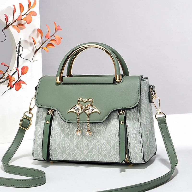 Women's Handbag, New Fashion Trend, Embossed Solid Color, Versatile Casual Shoulder and Crossbody Bag for Women
