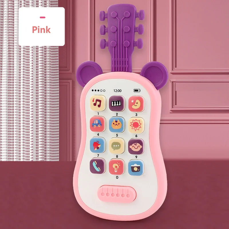 Portable Guitar Phone Toys Baby Music Sound Phones Sleep Toys Analog Phones For Kid Baby Early Education Toys For Children Gifts