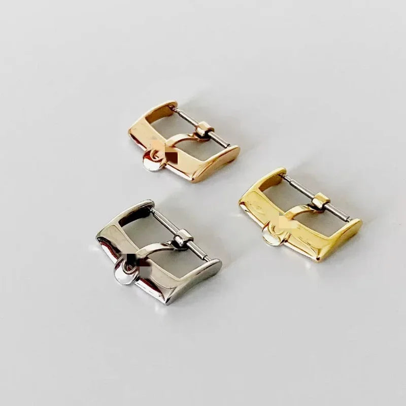 12 14 16 18mm Stainless Steel Watch Buckle Silver Gold Pin Clasp Fit for Omega DE VILLE Strap Buckle Stock