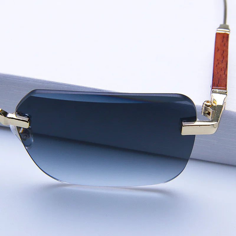 Rimless Sunglasses Rectangle Fashion Popular Women Men Shades New Square Sun Glasses For Female Male Summer Traveling Oculos