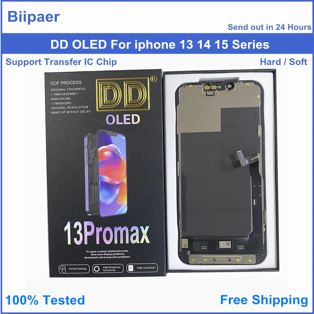 High Quality 120HZ RJ Soft OLED For iPhone 17 Pro Max 17PM LCD Display 3D Touch LCD Screen Digitizer RJ  Assembly Replacement