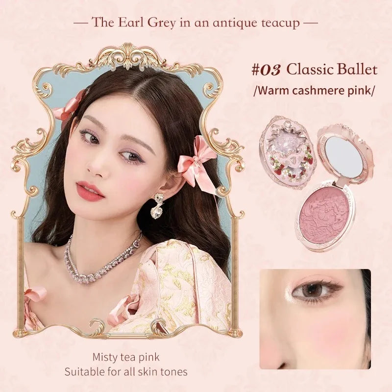 Flower Knows Strawberry Rococo Series Makeup Set Glitter Matte Eyeshadow Palette Blusher Power Velvet Lipstick Kit Perfume Set