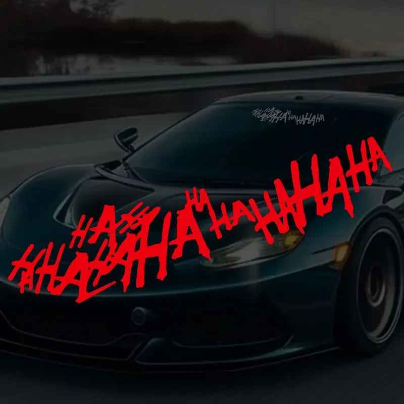 1PC HAHAHA Joker Laughing Motorcycle Stickers for Fuel Tank Helmet Vinyl Decals DIY Waterproof Car Window Body Funny Decoration