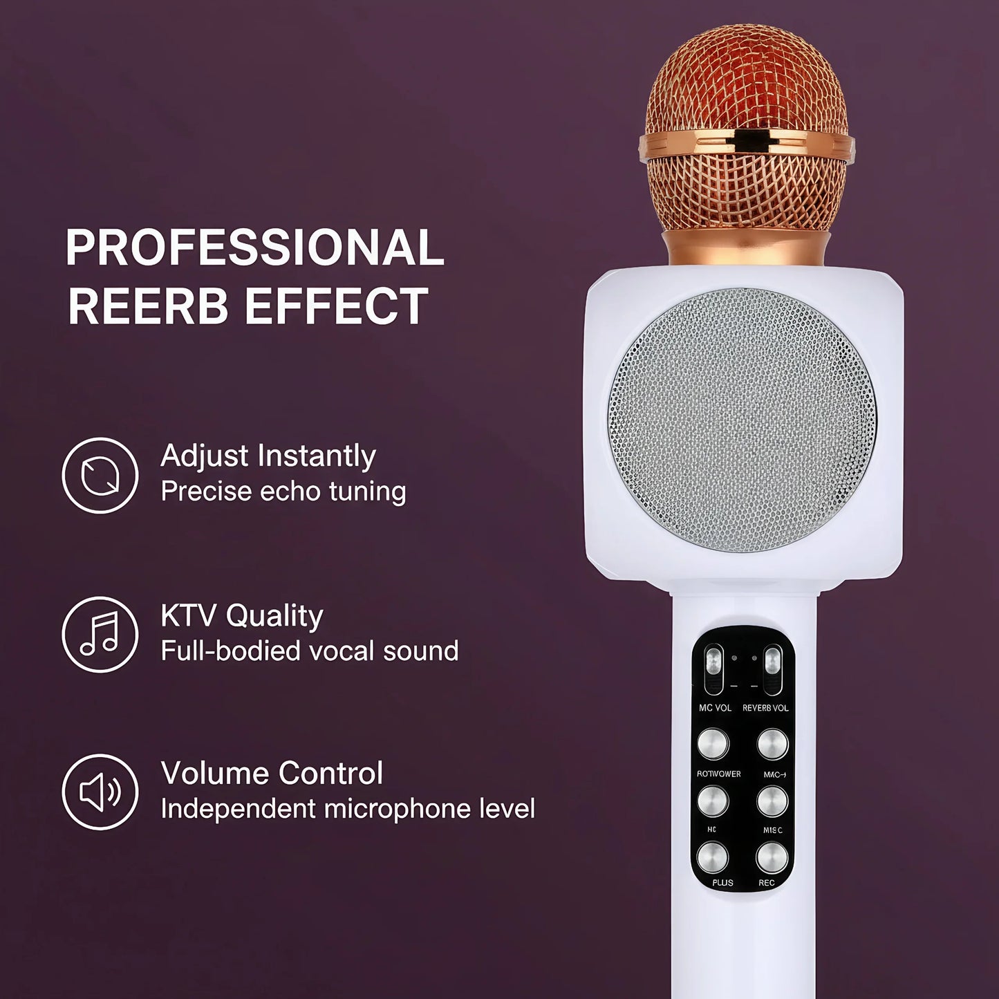 Karaoke Machine Microphone, Wireless Bluetooth Speaker with Magic Voice Changer, Colorful LED Lights,  Toy Gift for Girls Boys