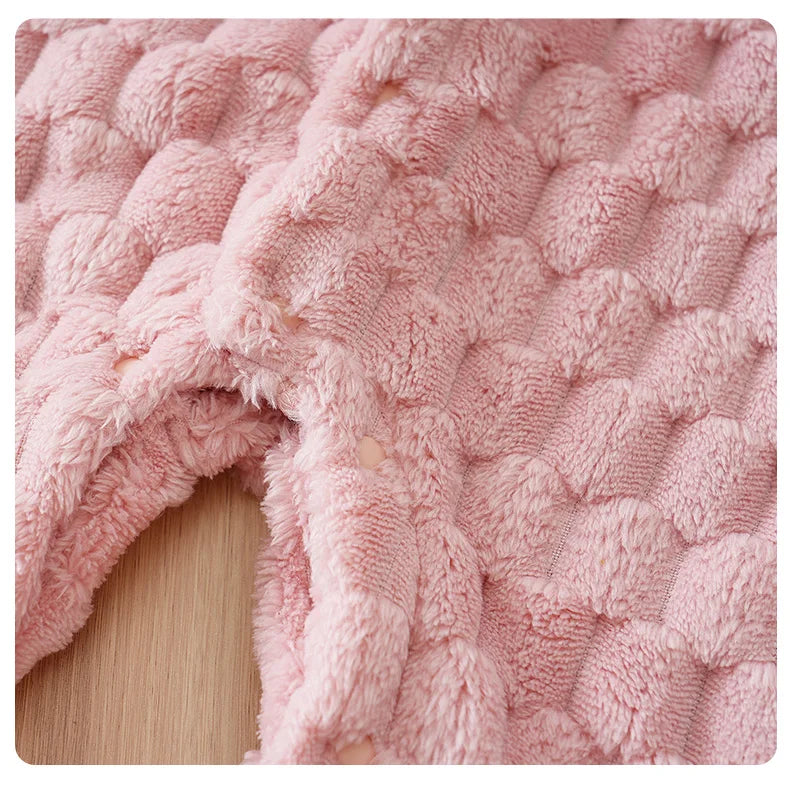 Newborn Baby Romper Winter Flannel pink Hooded ears long sleeve Unisex Baby Bodysuits 0-18 months Girl Comfort Clothes