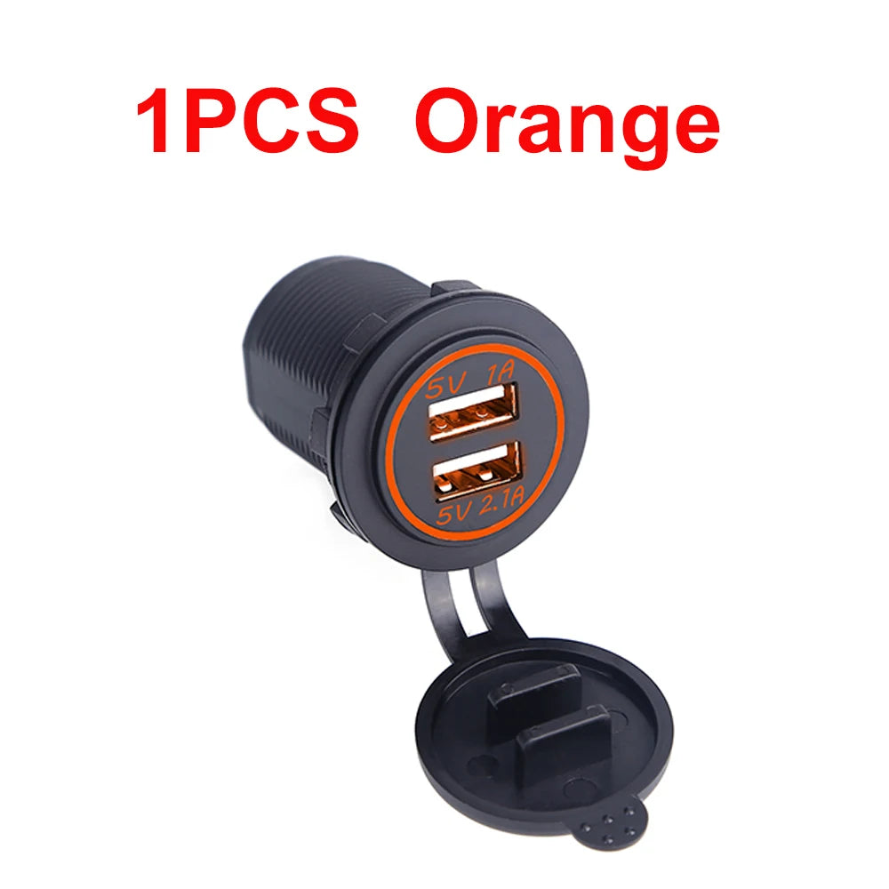 Universal Car Charger USB Vehicle DC12V-24V Waterproof Dual USB Charger 2 Port Power Socket 5V 2.1A/1A car-charger