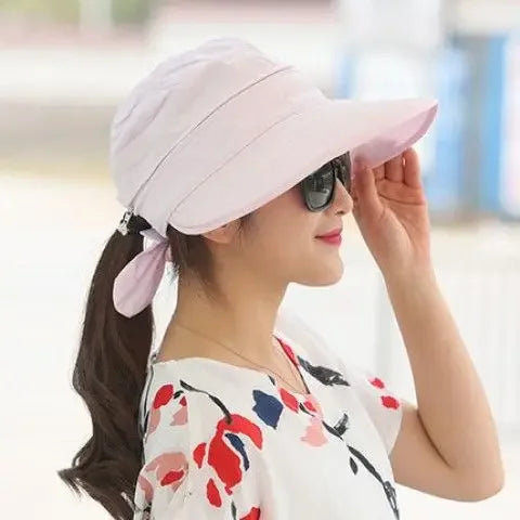 Sunscreen Folding Dome Outdoor Beach Travel Hiking Hats Fashion Sun Hat Women Girls Anti-Uv Female Visors Caps Golfing Cycling