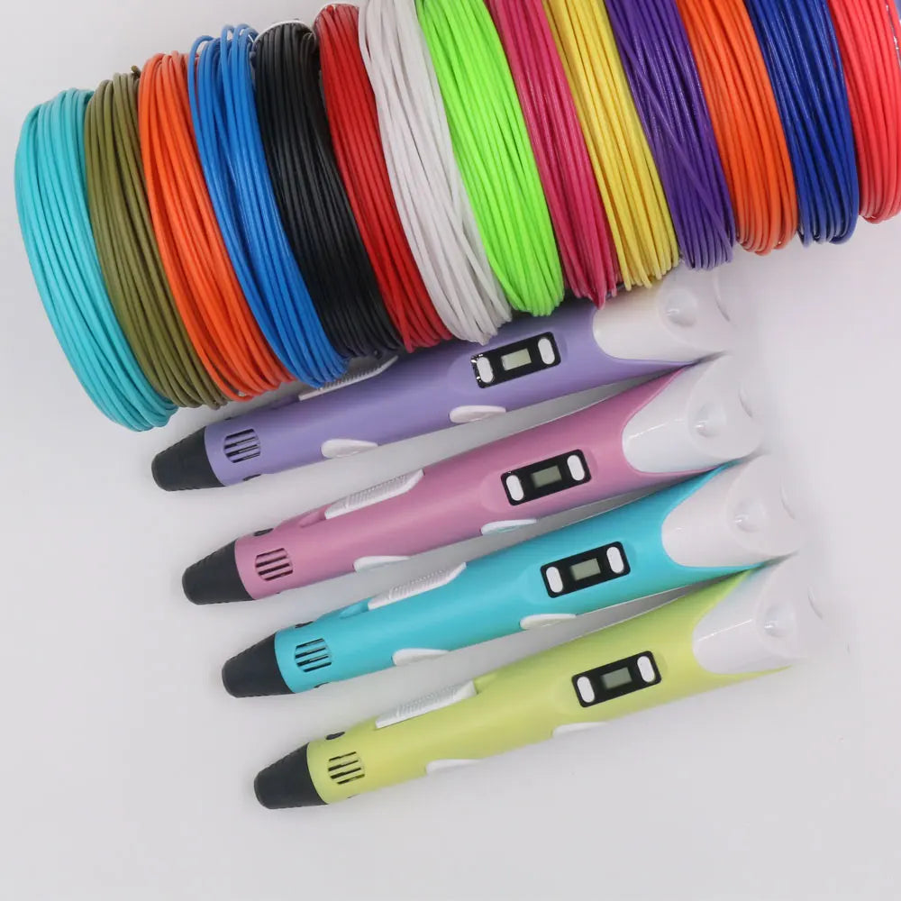 Surprising Children's 3D Printing Pen Set with LCD Display,Power adapter,Travel Case,PLA Filament,Kids Birthday Christmas Gift