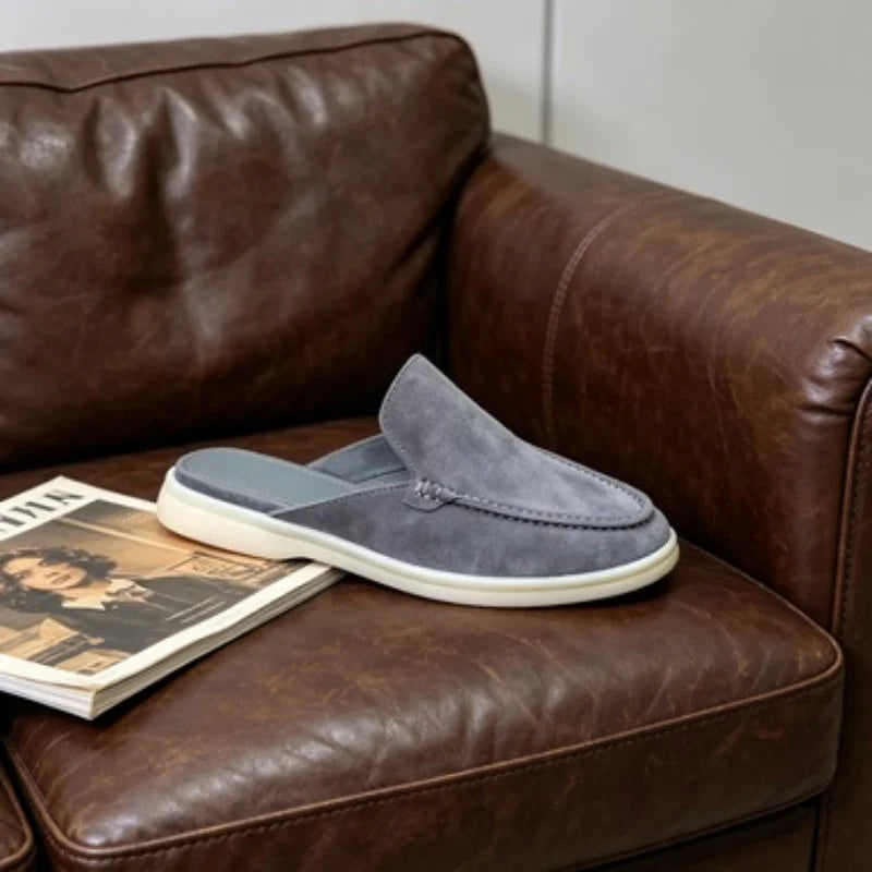 Summer New Flat Bottom Slippers Half Slip-On Slipper Style Men's Shoes Outdoor Wear Casual Comfortable Flat Heel Loafers