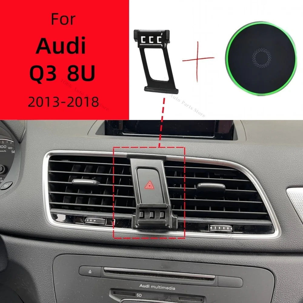 Magnetic Car Phone Holder For Audi Q3 8U 2013-2017 2018 Wireless Charging Special Fixed Bracket Base MagSafe Mount Accessoires