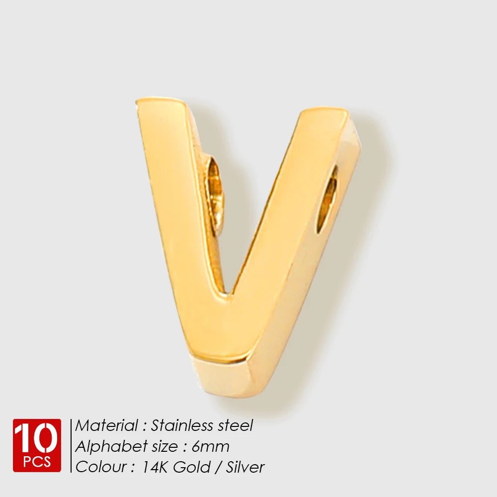 EManco 10PCS Minimalist Style Stainless Steel 26-Letter Pendant for Custom Name Jewelry Commute Social Casual Fashion Accessory