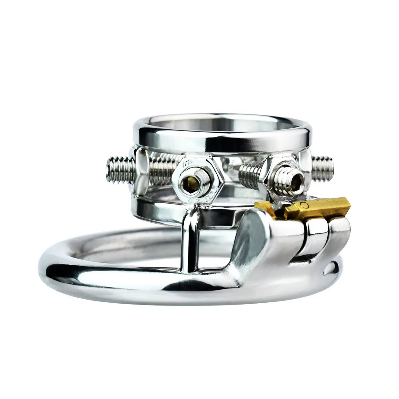 FRRK Stainless Steel Cock Cage Spiked Chastity Band Device Hex Lock Screw Penis Sleeve Ring Sexy Adult Man Urethral Lock for Men