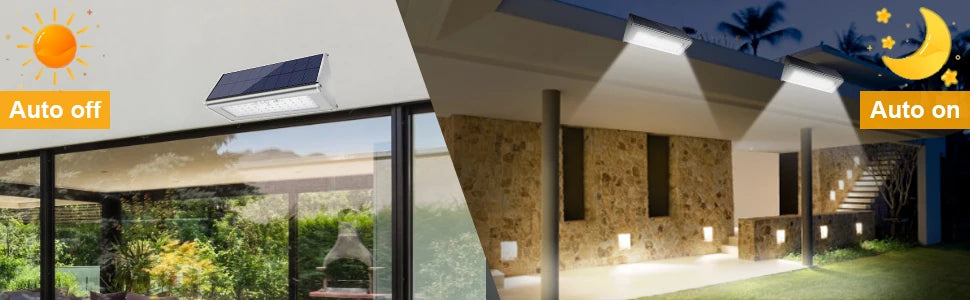 Solar LED Light Outdoor WaterProof Aluminum RIR Motion Sensor Solar Powered Path Lamp for Garden Fence Wall Security Lighting